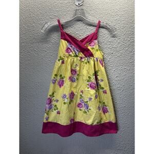 Penelope Mack Girls Floral Dress Size 6 Yellow Pink Sundress